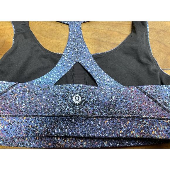 Lululemon Fast Lane Bra Strive Mermaid Galaxy Blue Size 6 - Picture 5 of 6
